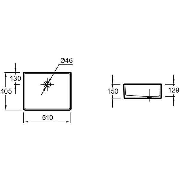 Раковина Jacob Delafon Delta 51 см накладная EVH001-00