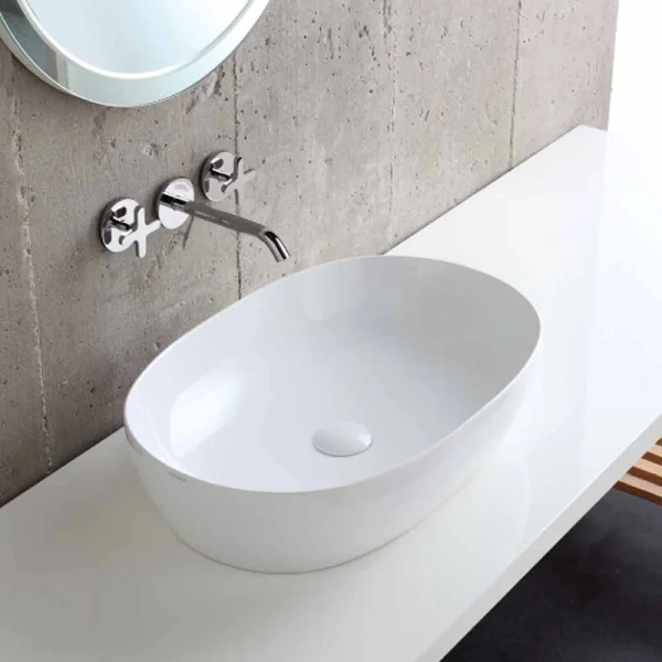 Раковина Azzurra Elegance 60 см овальная ELLA060400C0BI/(ECI60 bi*0)