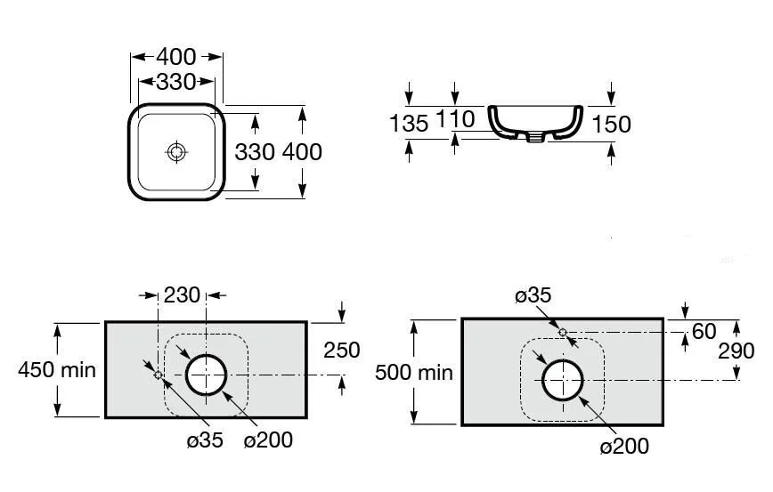 Раковина Акватон Khroma 40 см накладная 7327654000