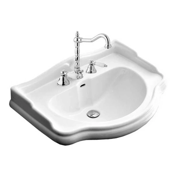 Раковина Kerasan Retro 55 см белая, с 3 отверстиями под смеситель 104501*3
