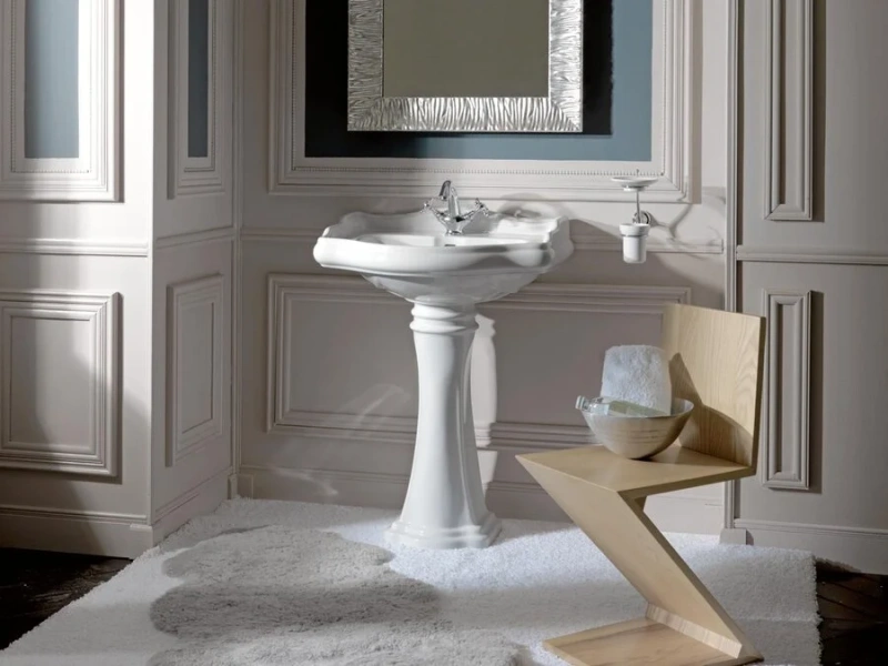 Раковина Kerasan Retro 55 см белая, с 3 отверстиями под смеситель 104501*3