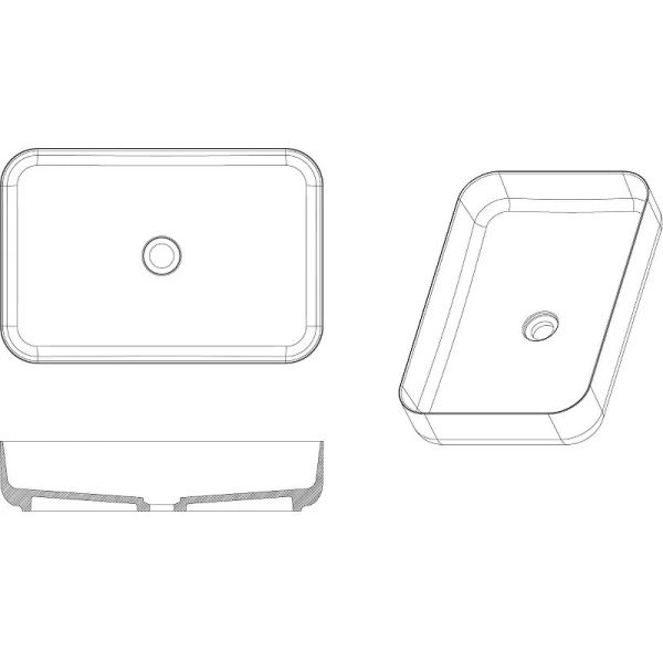 Раковина Boheme Corian 60 см белая 879-60-MW