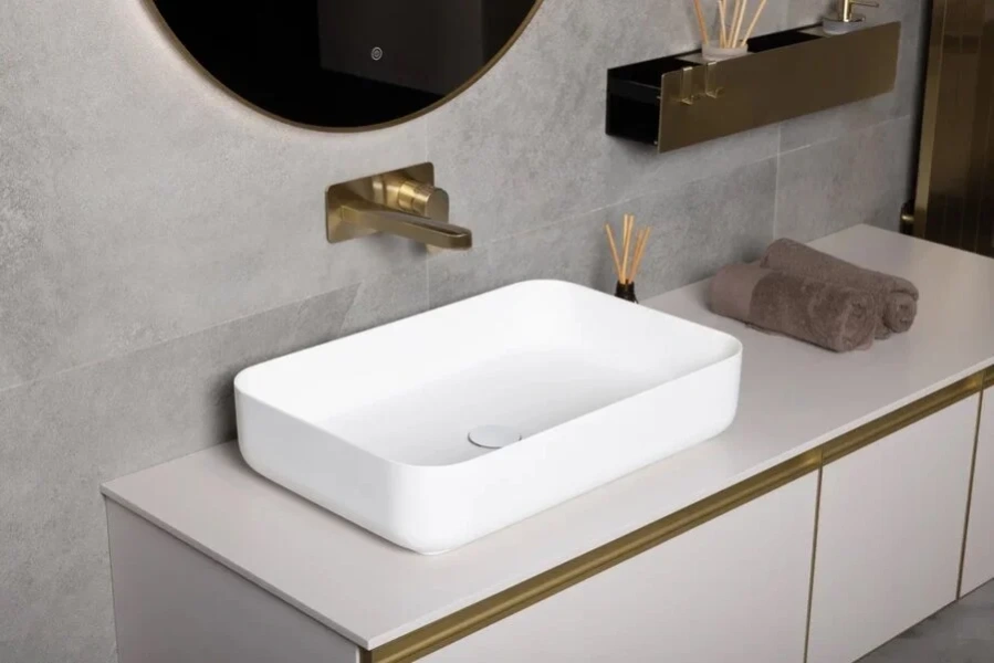 Раковина Boheme Corian 60 см белая 879-60-MW