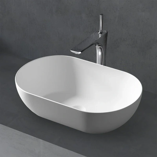 Раковина Abber Stein 56 см белая матовая AS2611