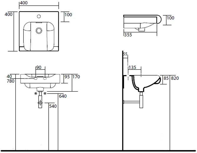 Раковина Kerasan Inka Project 40 см белая 341201*1