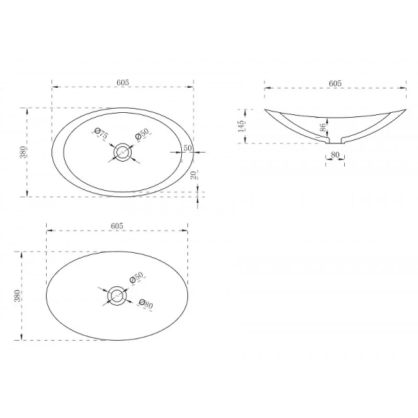 Раковина Abber Stein 60 см белая матовая AS2606