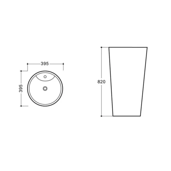 Раковина напольная Vincea 40 см белая VBS-2P201