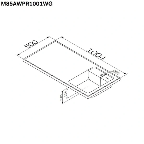 Раковина над стиральной машиной Am.Pm X-Joy M85AWP 100 см литьевой мрамор