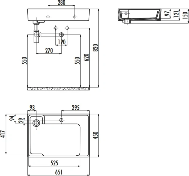 Раковина Creavit Arya 65 см белая AR065-00CB00E-0000