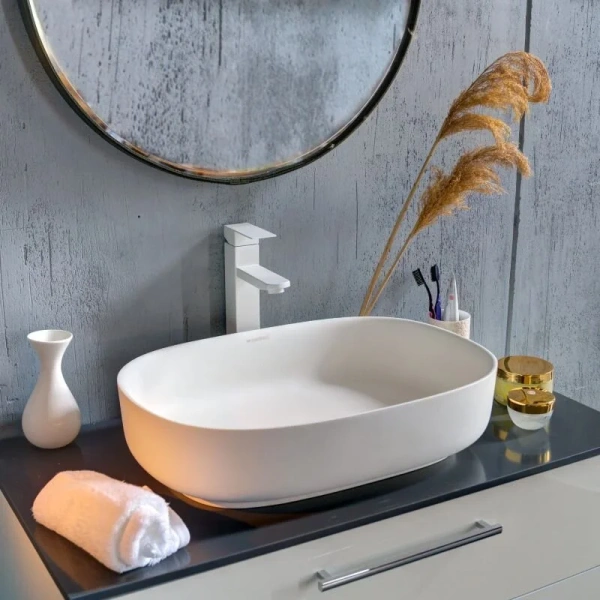 Раковина Montebianco Conca 54 см белая матовая 12020