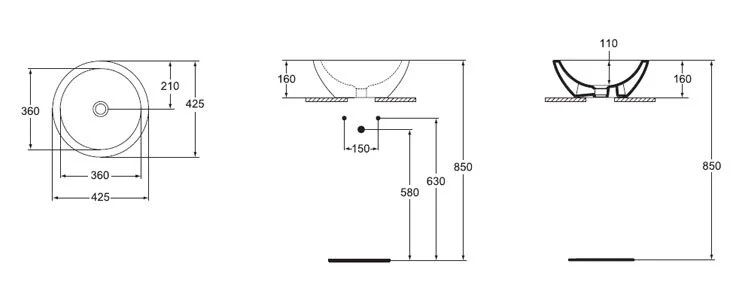 Раковина Ideal Standard Strada 40 см круглая, белая K078301