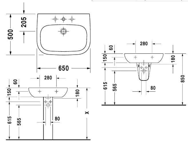 Раковина Duravit D-Code 23106500002
