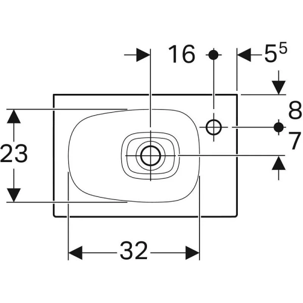 Раковина Geberit Citterio 45 см подвесная 500.541.01.1
