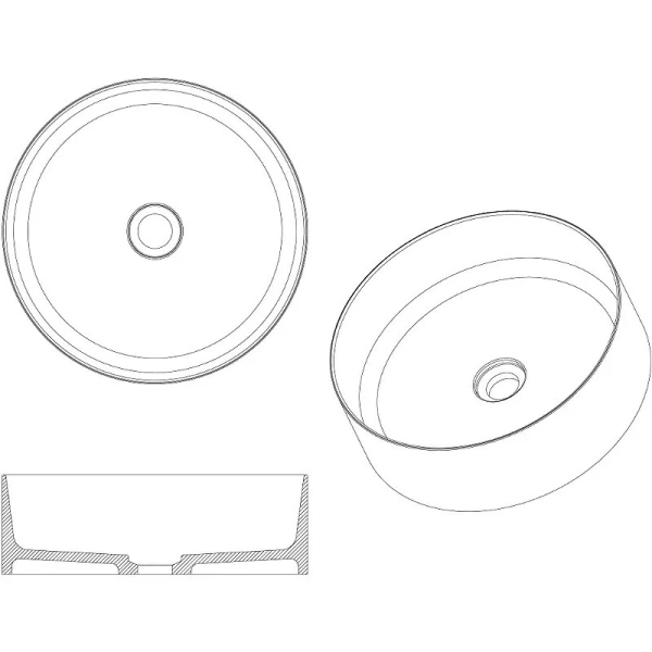 Раковина Boheme Corian 40 см белая 819-MW