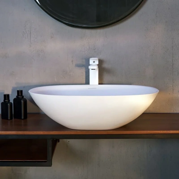 Раковина Montebianco Loreto Cinque 55 см белая матовая 12023