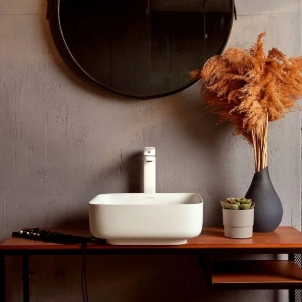 Раковина Montebianco Loreto Piazza 36 см белая матовая 12018