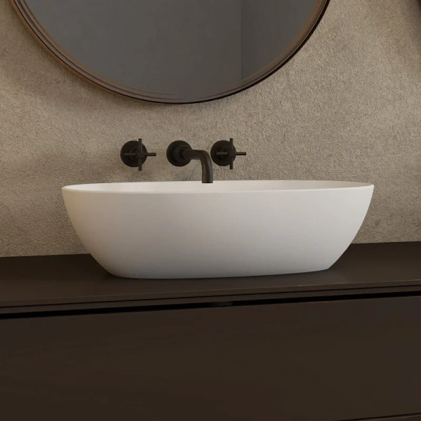 Раковина Abber Stein 56 см белая матовая AS2636