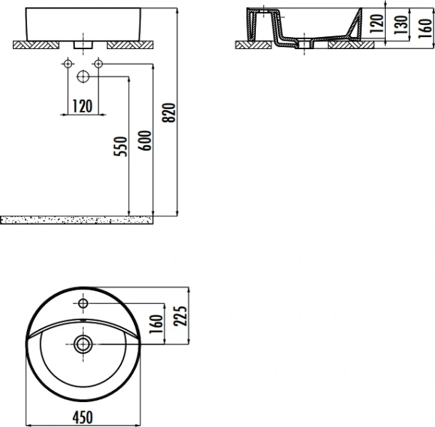 Раковина Creavit Nice 45 см круглая NC046-00CB00E-0000