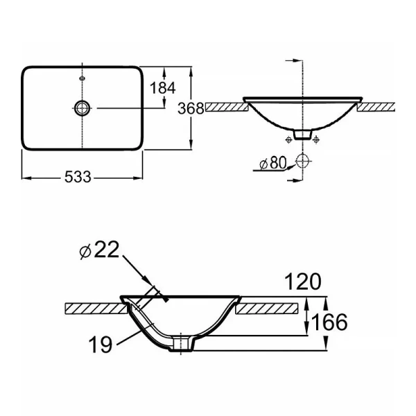Раковина Jacob Delafon Carillon 53 см E96117-0