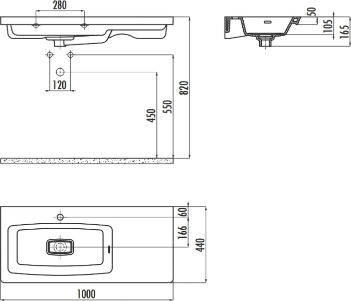 Раковина Creavit Memory 100 см белая MY100-00CB00E-0000