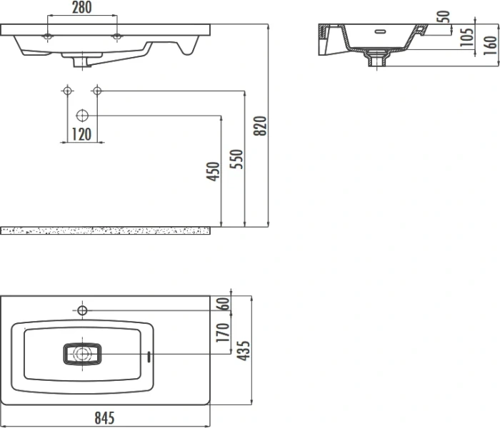 Раковина Creavit Memory 85 см белая MY085-00CB00E-0000