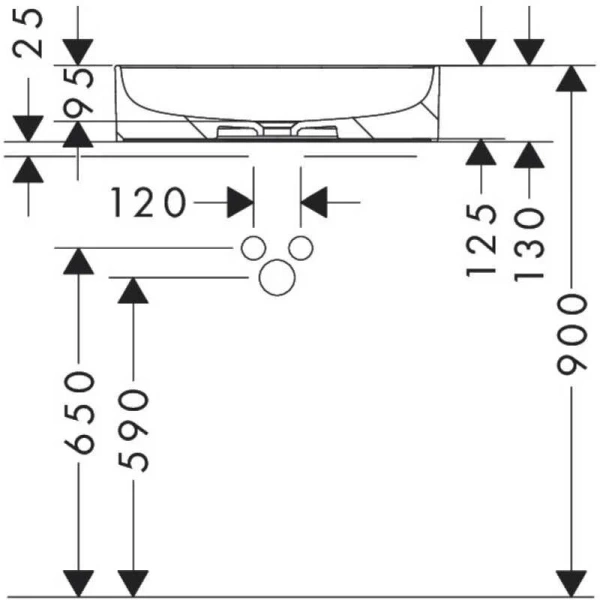 Раковина Hansgrohe Xuniva U 55 см накладная 60166450