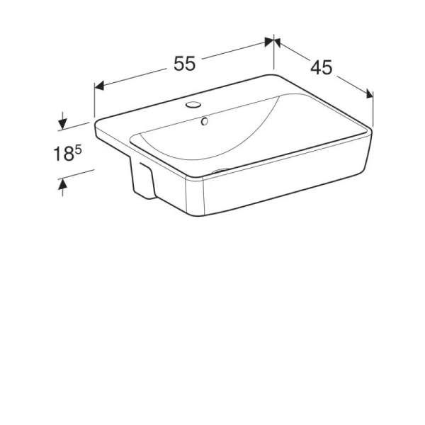 Раковина Geberit VariForm 55 см с отверстием под смеситель 500.681.01.1