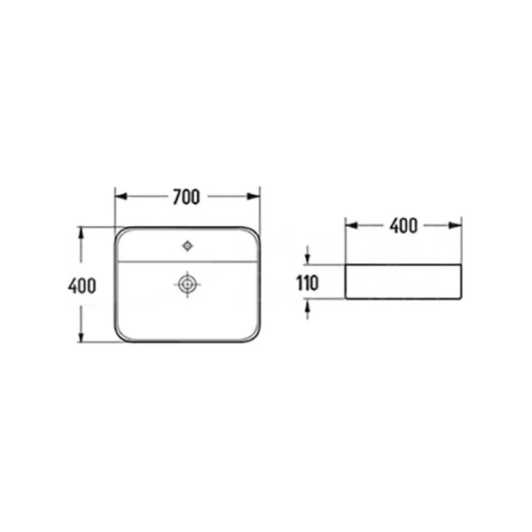 Раковина SantiLine 70 см белая SL-1007