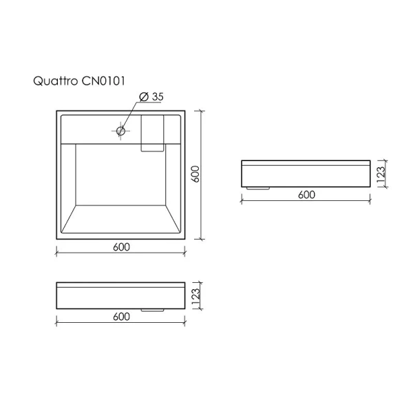 Раковина над стиральной машиной Ceramica Nova Quattro 60 см белая CN0101