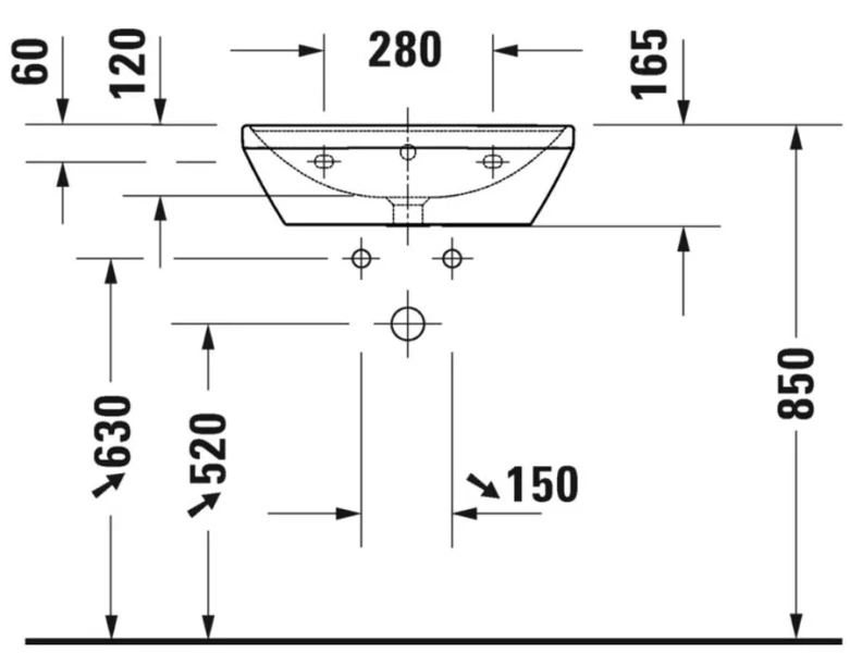 Раковина Duravit D-Neo 55 см белая 2366550000