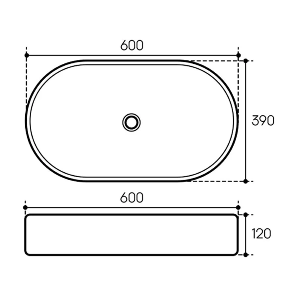 Раковина Aqueduto ESPIRAL 60 см черная матовая ESP0240
