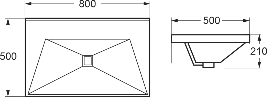 Раковина Cezares Crystal 80 см керамическая CZR-1188-800/500