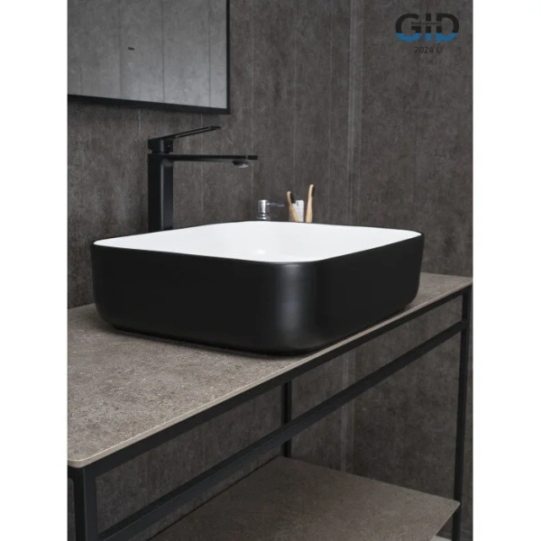 Раковина GID Geometrico Nc366 50 см белая/черная 52205