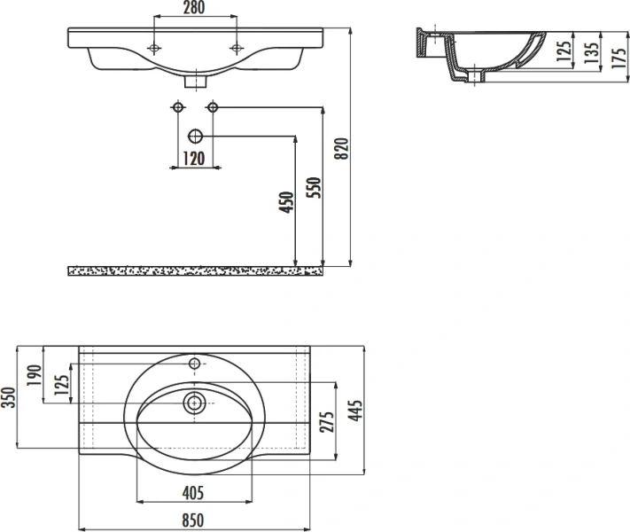 Раковина Creavit Etol 85 см белая ET185-00CB00E-0000