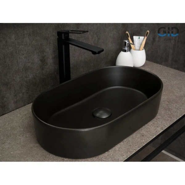 Раковина GID Lago N9020bg 53 см черный графит 53379