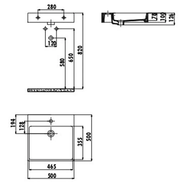 Раковина Creavit Next 50 см квадратная NX255-00CB00E-0000