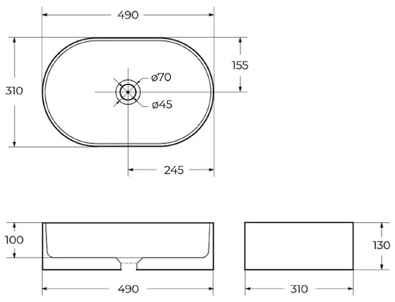 Раковина BelBagno 50 см накладная BB1497