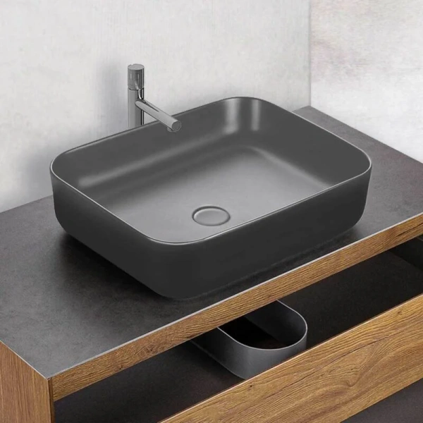 Раковина Vincea 50 см керамическая, антрацит матовый VBS-105MA
