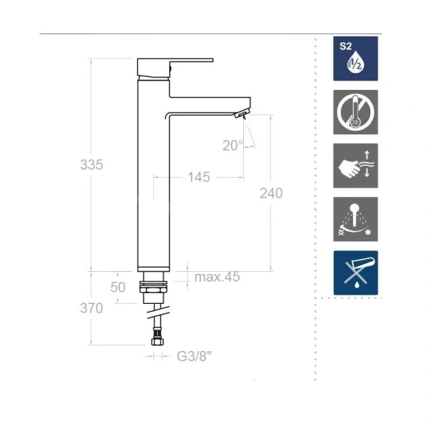 Раковина Ceramalux N 100 см белая 3310