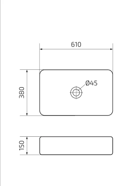 Раковина GID Geometrico N9599 61 см белая 51231