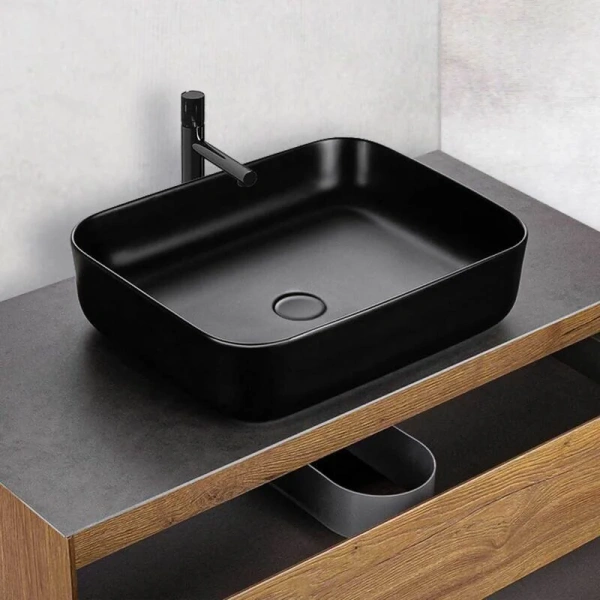 Раковина Vincea 50 см накладная, черная матовая VBS-105MB