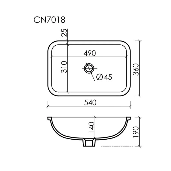 Раковина Ceramica Nova Element 54 см встраиваемая CN7018