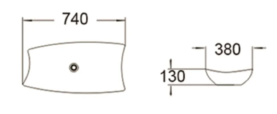 Раковина SantiLine 74 см керамическая SL-1029