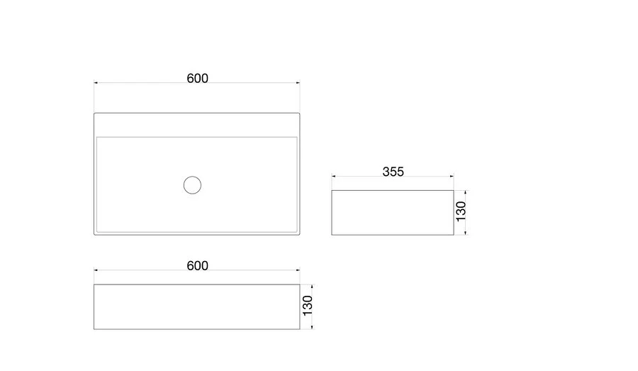 Раковина SantiLine 60 см прямоугольная SL-1093