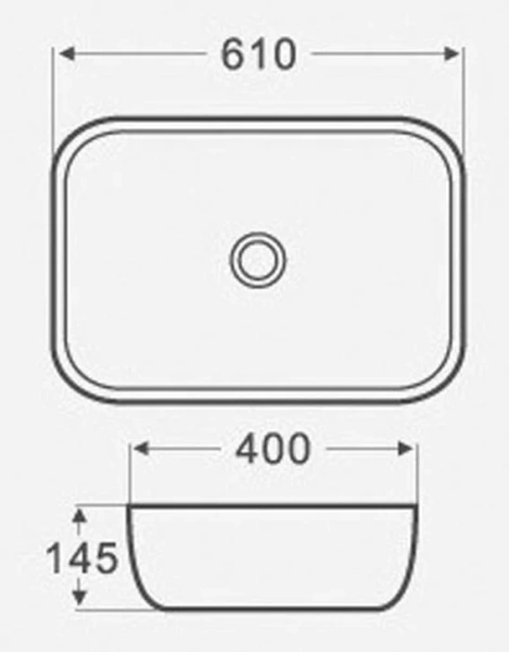 Раковина Azario 61 см накладная AZ-2143P