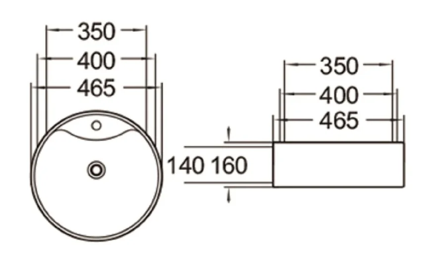Раковина SantiLine 47 см черная SL-1069MB