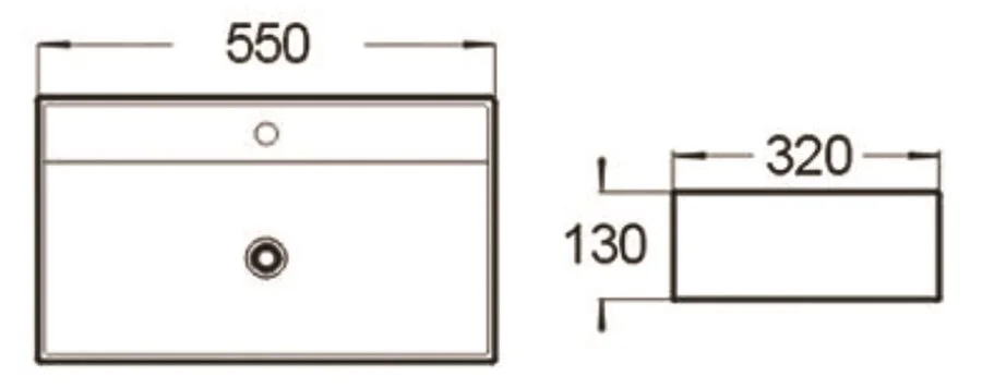 Раковина SantiLine 55 см прямоугольная SL-1098