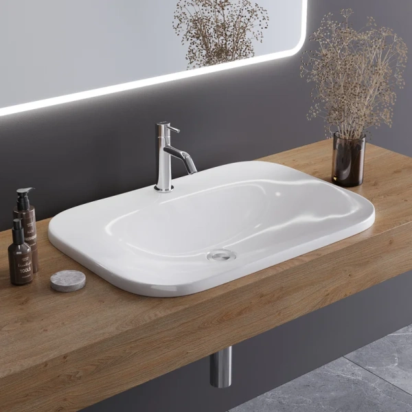 Раковина Cezares 65 см полувстраиваемая CZR-DRO-65-LVB