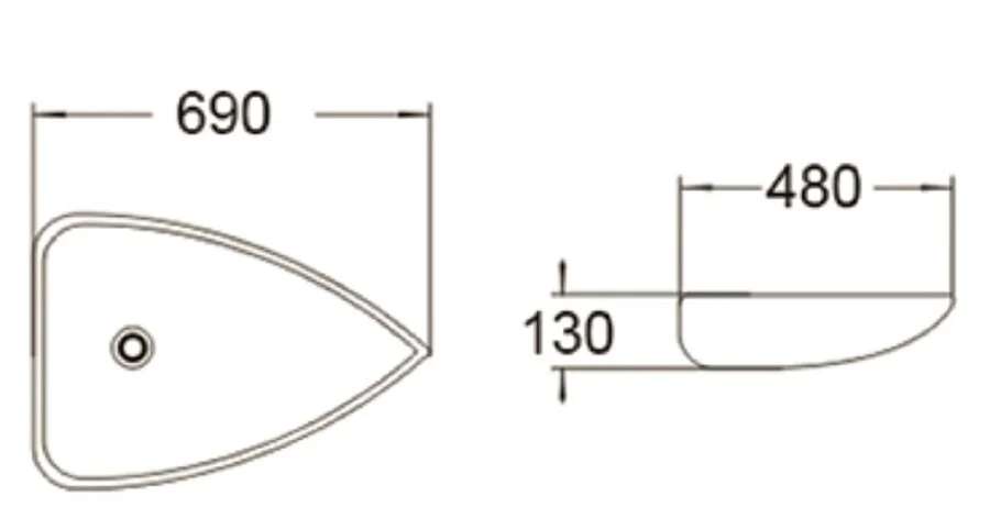 Раковина SantiLine 70 см накладная SL-1033