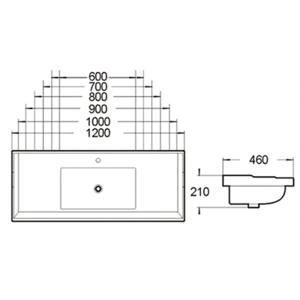Раковина SantiLine 70 см прямоугольная SL-2112(70)